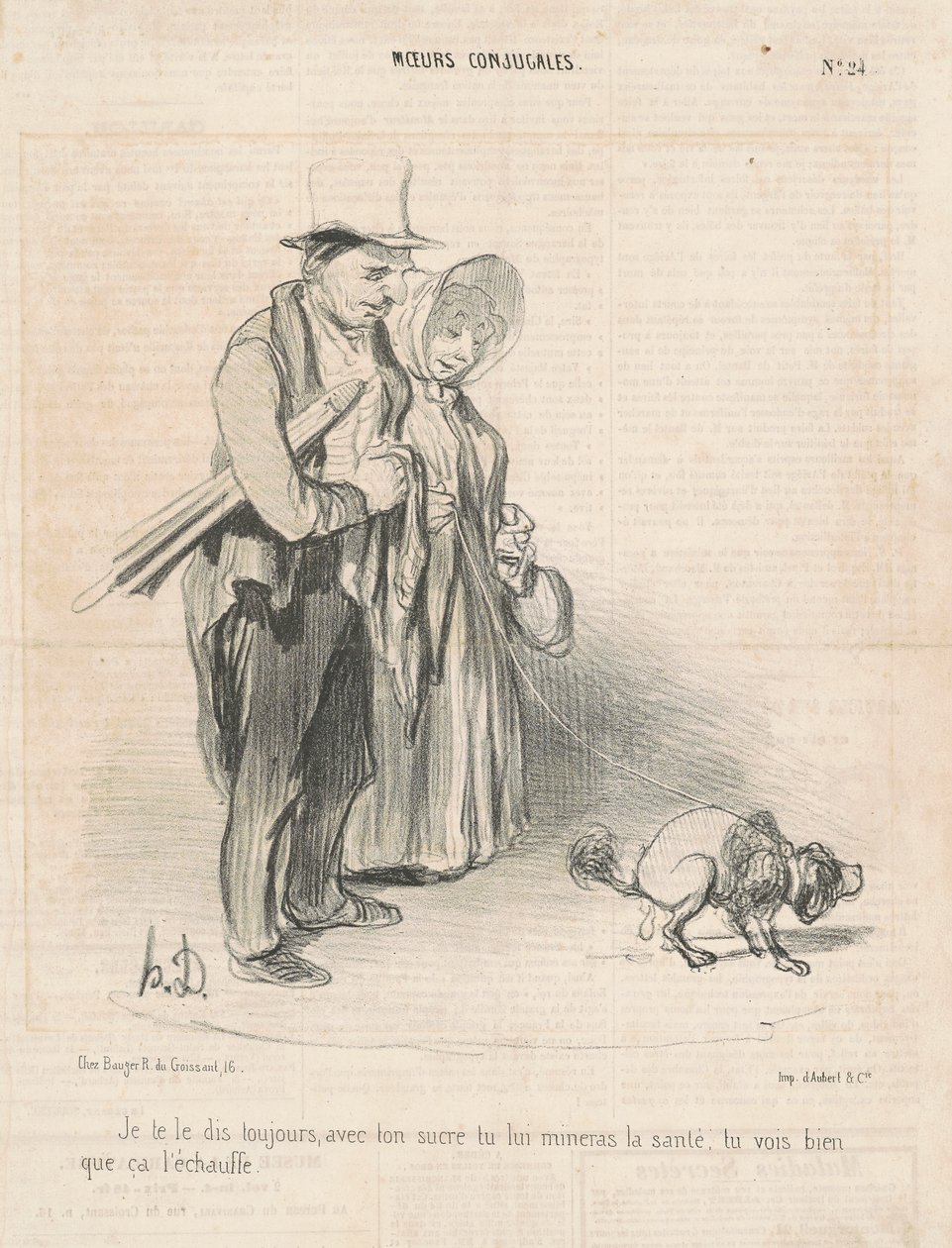 Ik zeg je altijd, met je suiker... door Honoré Daumier