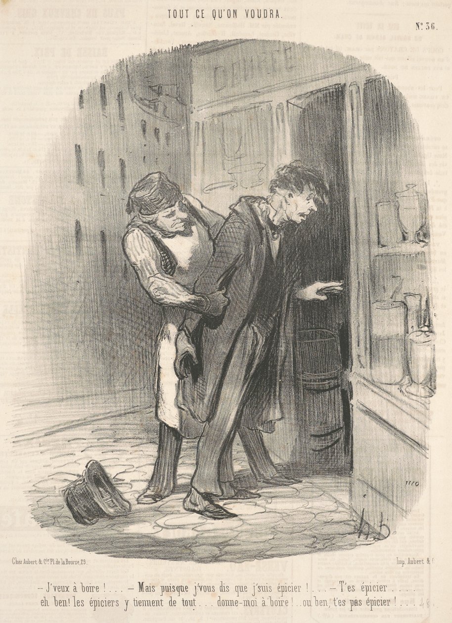 Ik wil drinken! Maar ik zeg je ... door Honoré Daumier