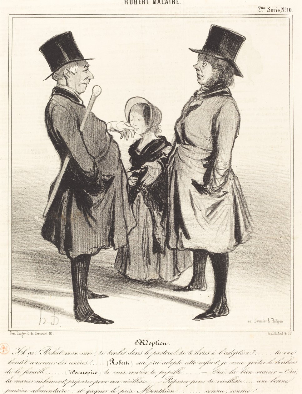 De Adoptie - Ah zo! Robert, mijn vriend... door Honoré Daumier