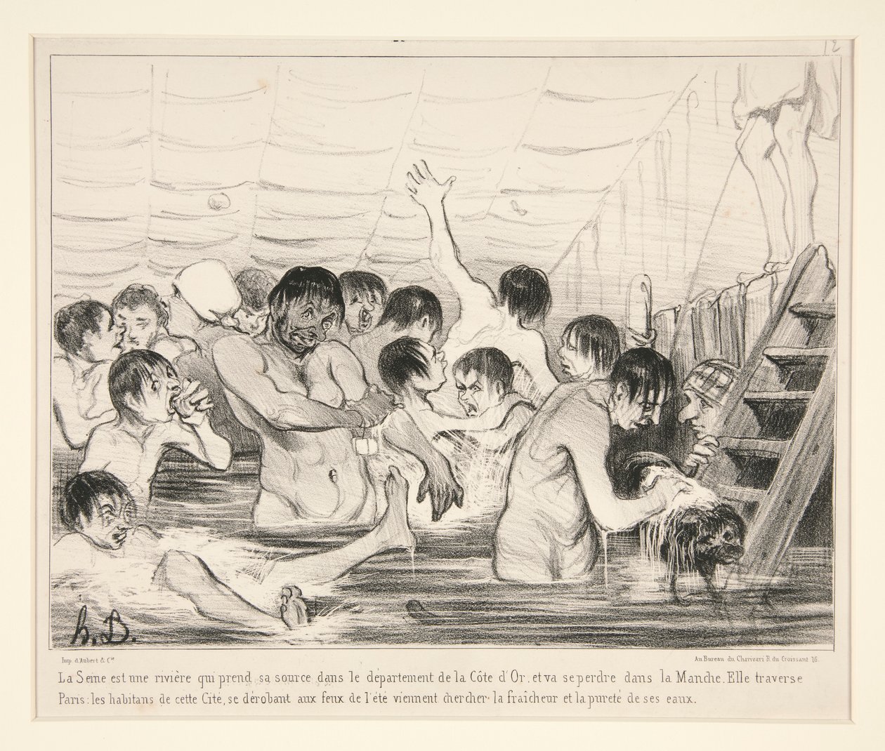 De Seine is een rivier die ontspringt in het departement van de Côte d door Honoré Daumier