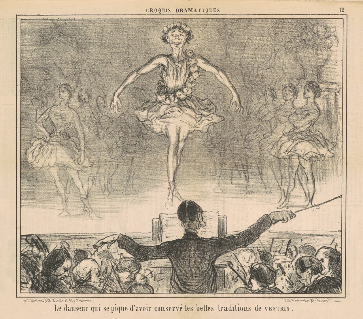 De danser die trots is behouden te hebben... door Honoré Daumier