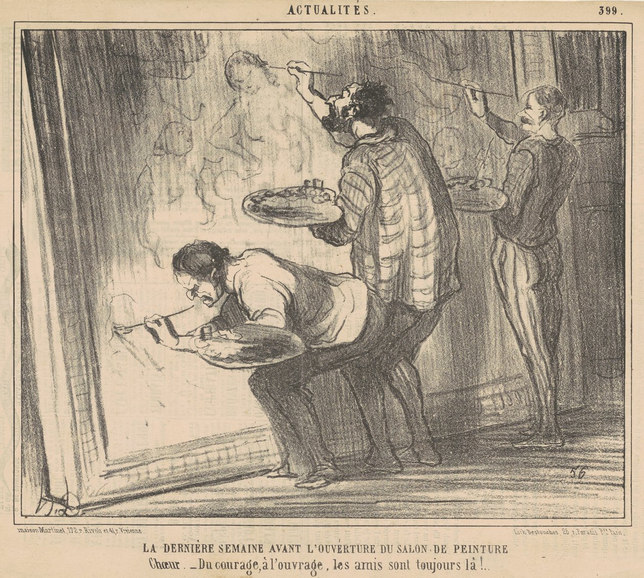 De laatste week voor de opening van de salon... door Honoré Daumier