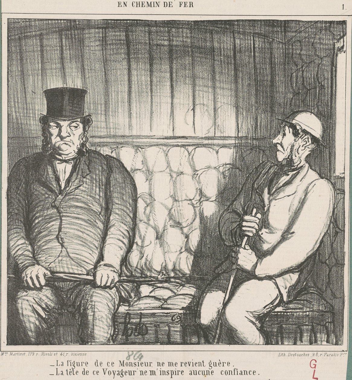 Het gezicht van deze heer bevalt me niet... door Honoré Daumier
