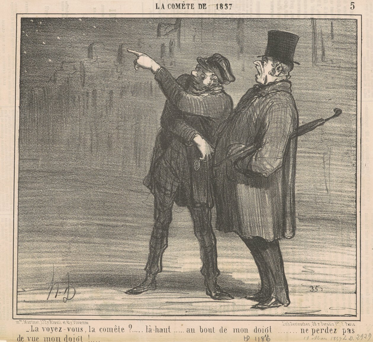 Zie je de komeet?... door Honoré Daumier