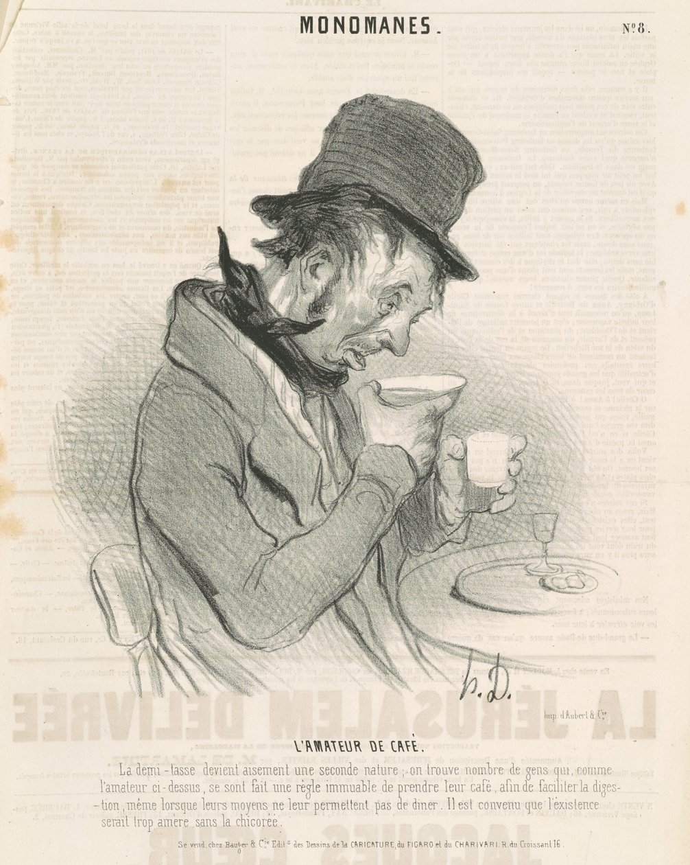 De koffieliefhebber door Honoré Daumier