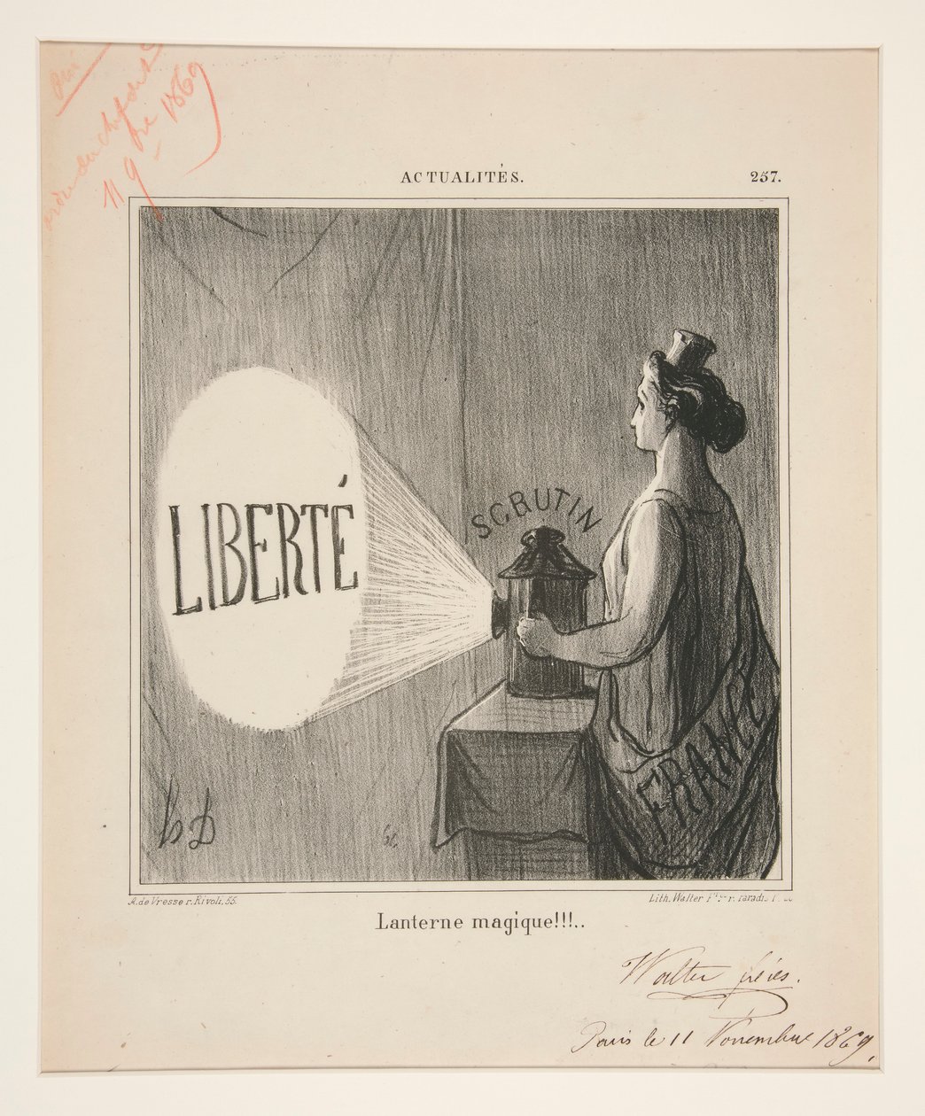 Lantaarn Magie!!!, #257 uit Actualités door Honoré Daumier