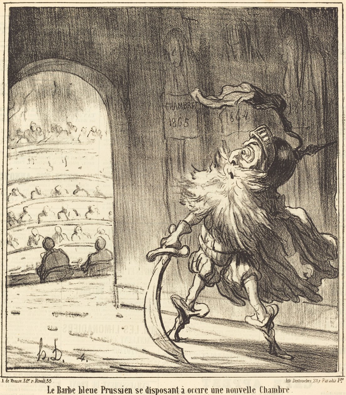 De Pruisische Blauwe Baard... door Honoré Daumier