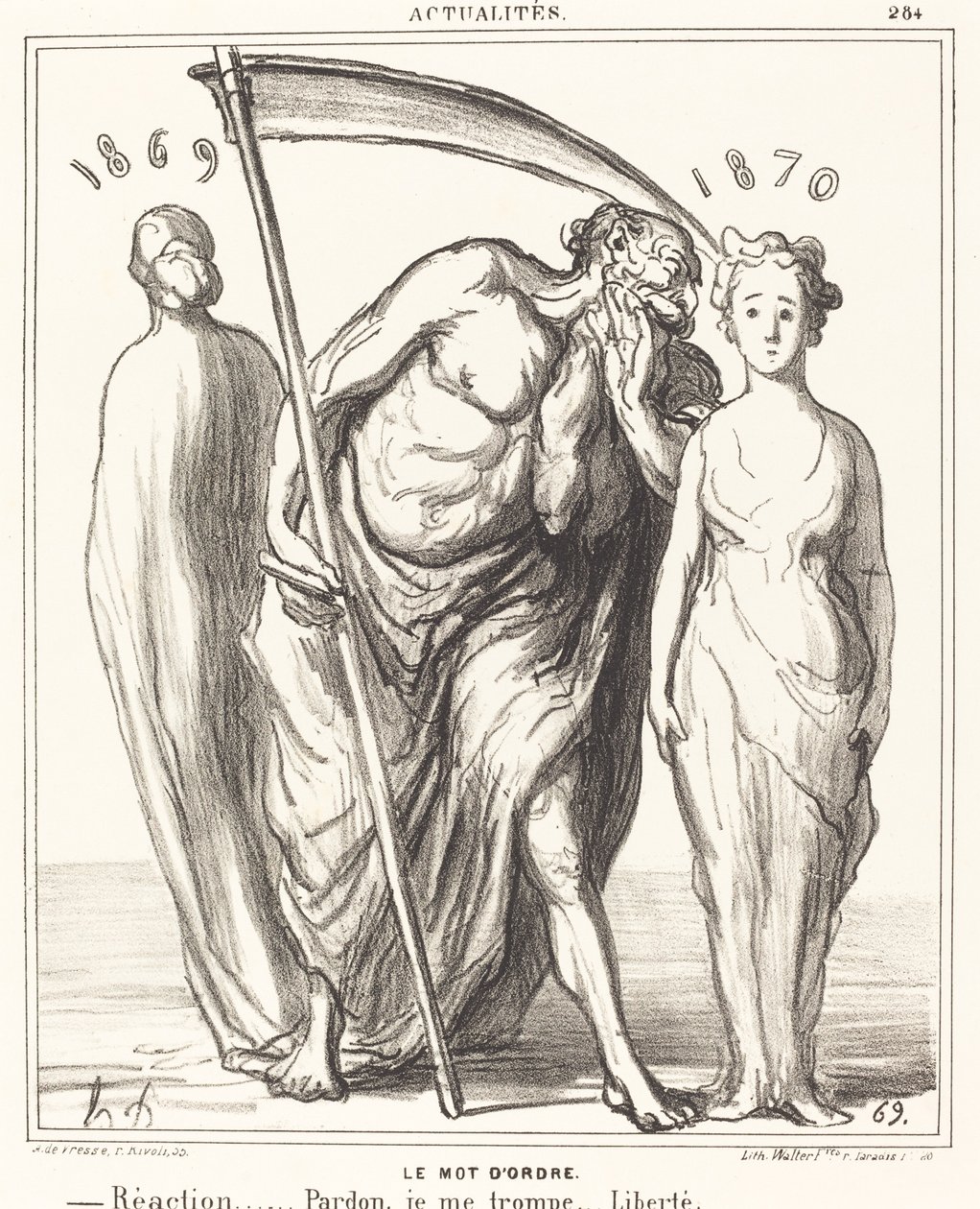 Het wachtwoord: Reactie... Pardon... Vrijheid door Honoré Daumier