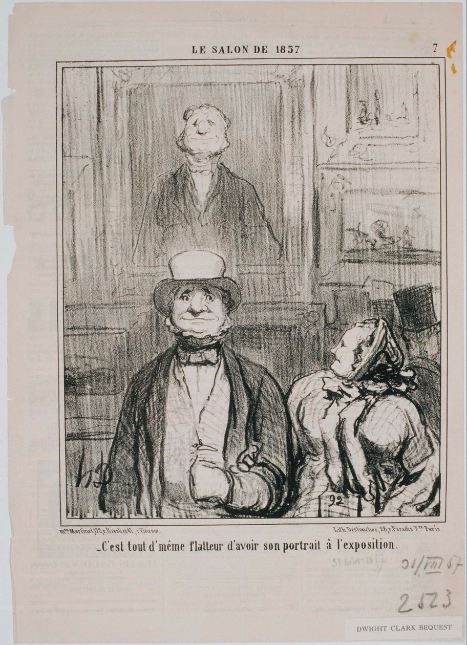 De Salon van 1857 - Wat, is het in deze kelder dat... door Honoré Daumier