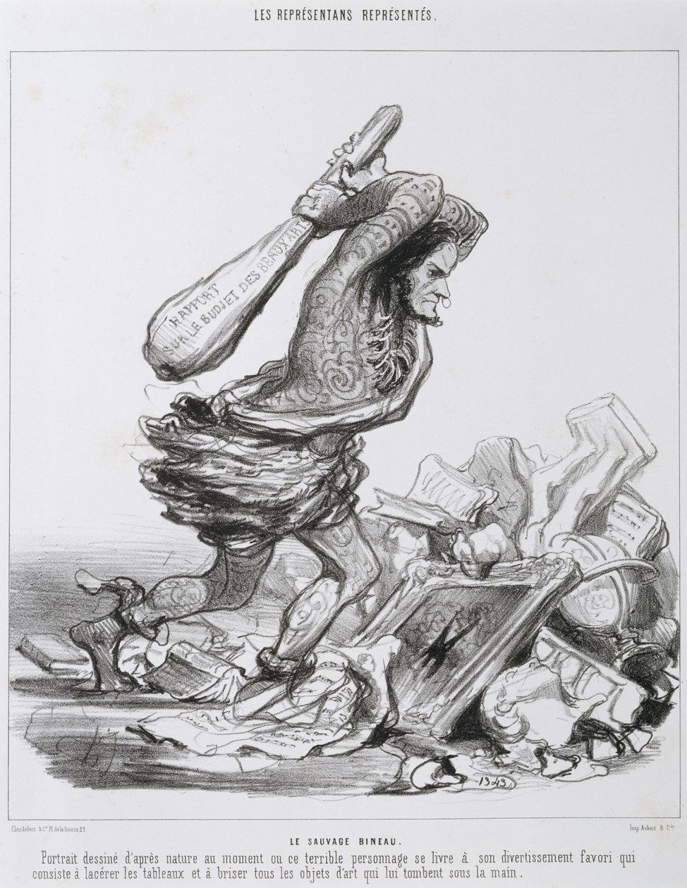Le Sauvage Bineau door Honoré Daumier