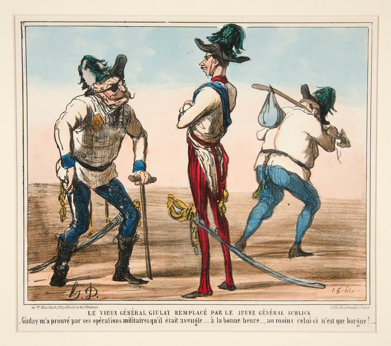 Le Vieux General Giulay remplace par le Jeune General Schlick door Honoré Daumier