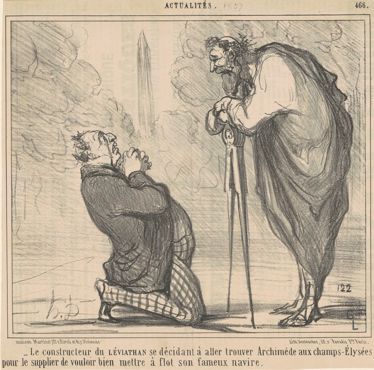 De bouwer van de Leviathan besluit... door Honoré Daumier