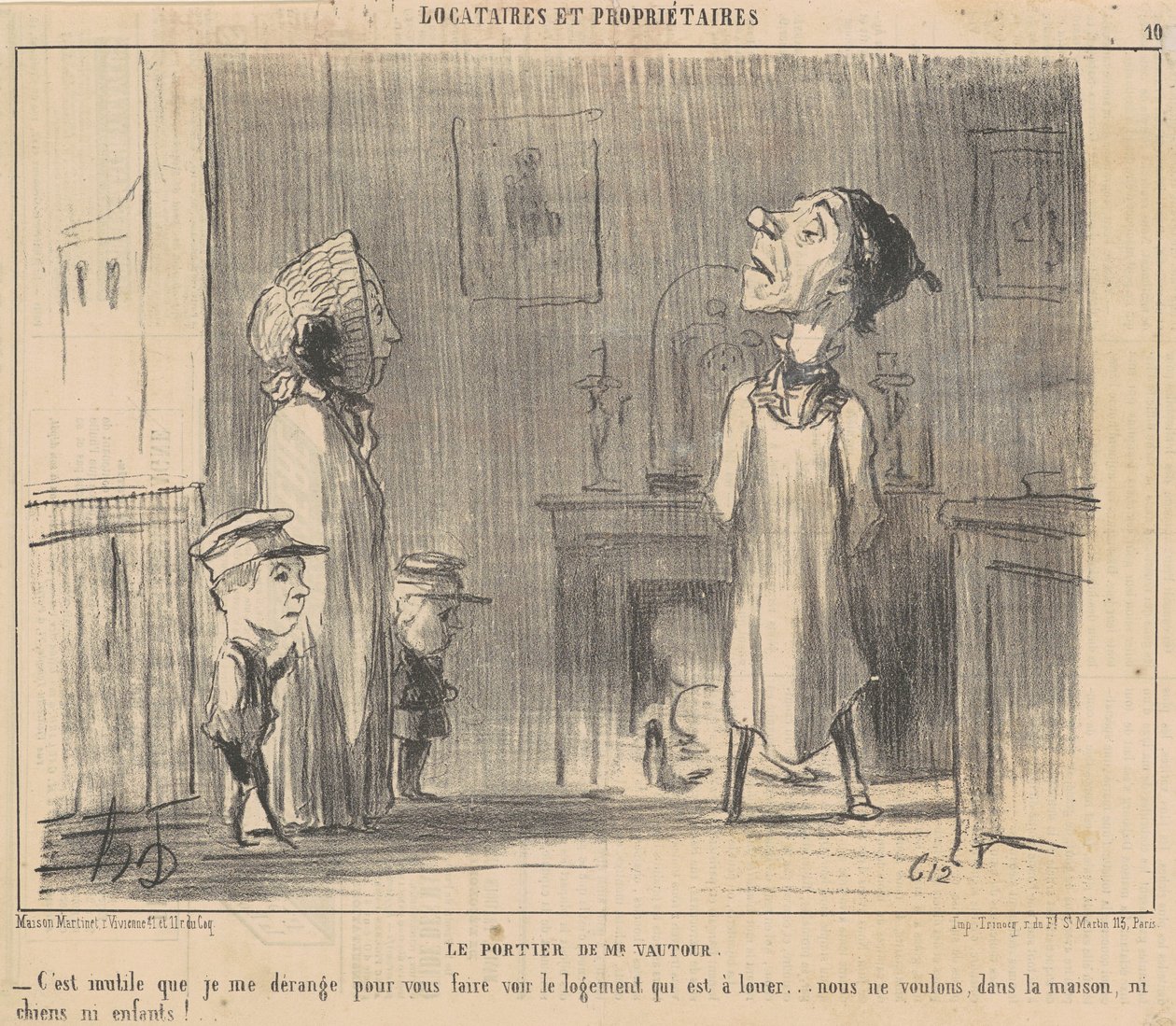 De portier van meneer Vautour door Honoré Daumier