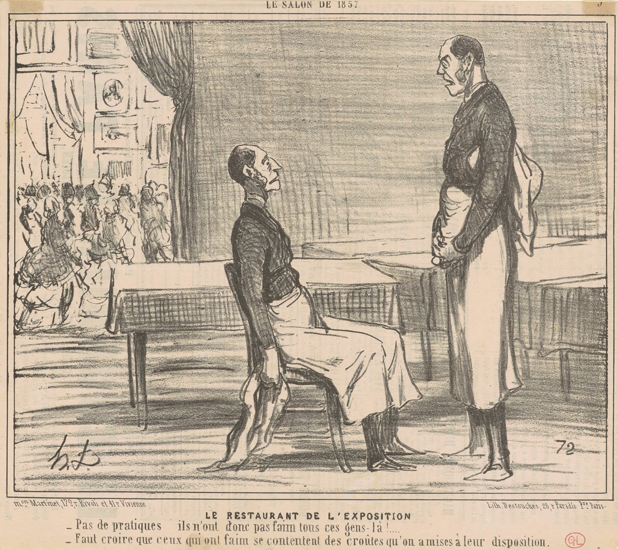 Het restaurant van de tentoonstelling door Honoré Daumier