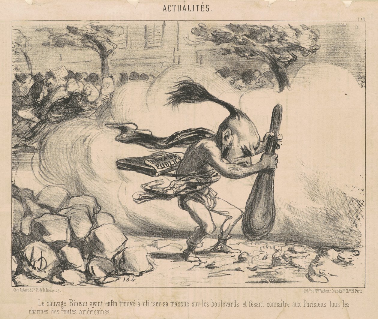 De wilde Bineau die door Honoré Daumier