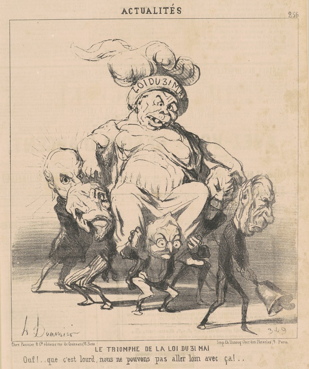 De triomf van de wet van 31 mei door Honoré Daumier