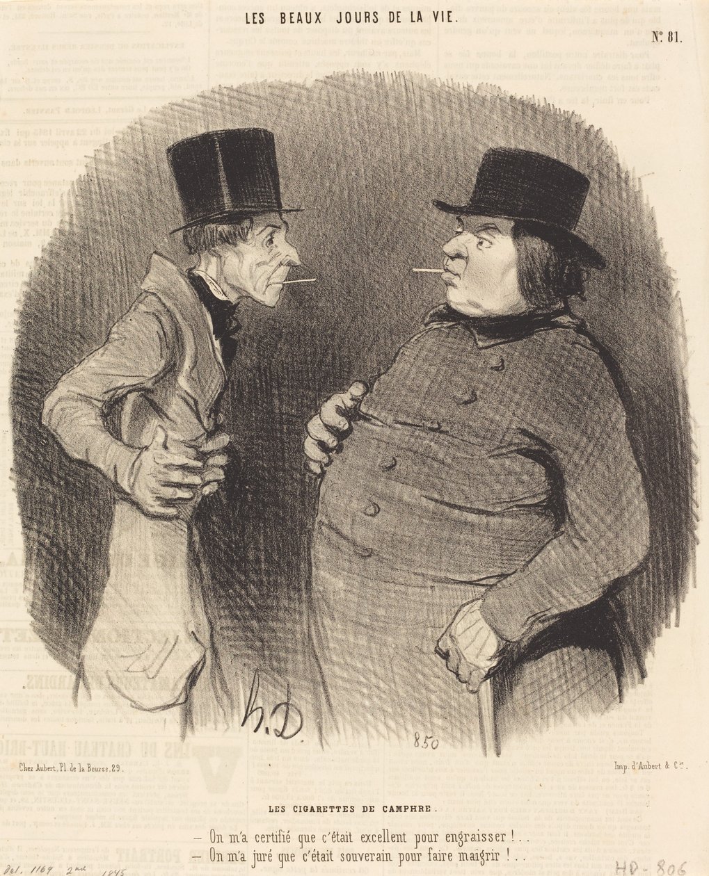 De Kamfer Sigaretten door Honoré Daumier