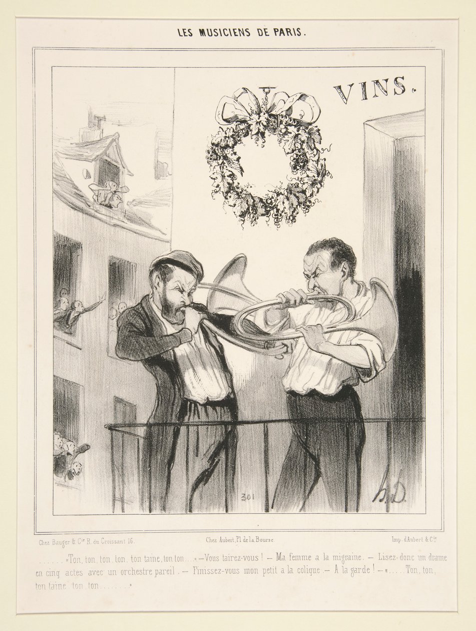De muzikanten van Parijs: Ton, ton, ton door Honoré Daumier