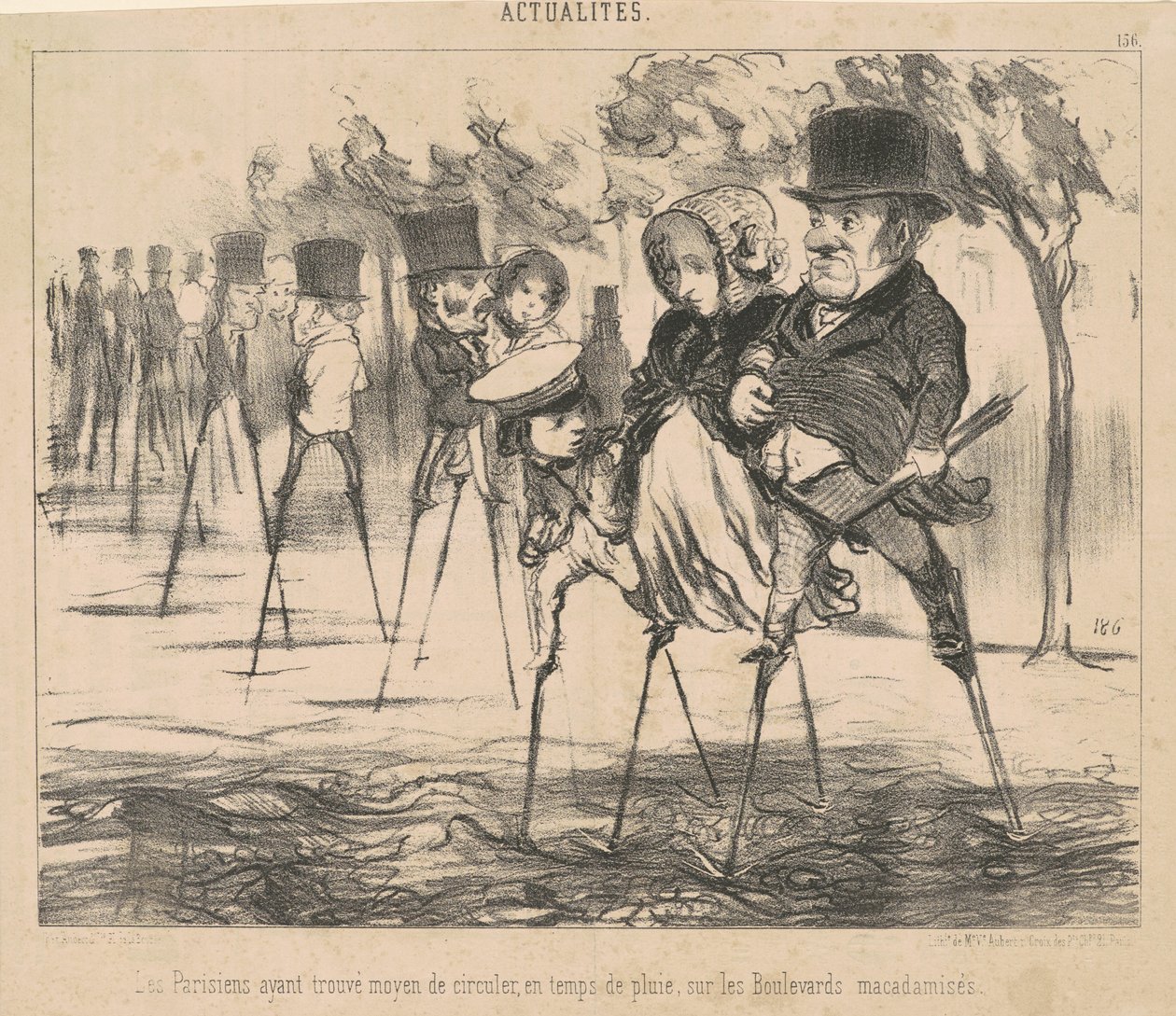 De Parijzenaars hebben een manier gevonden om te circuleren ... door Honoré Daumier