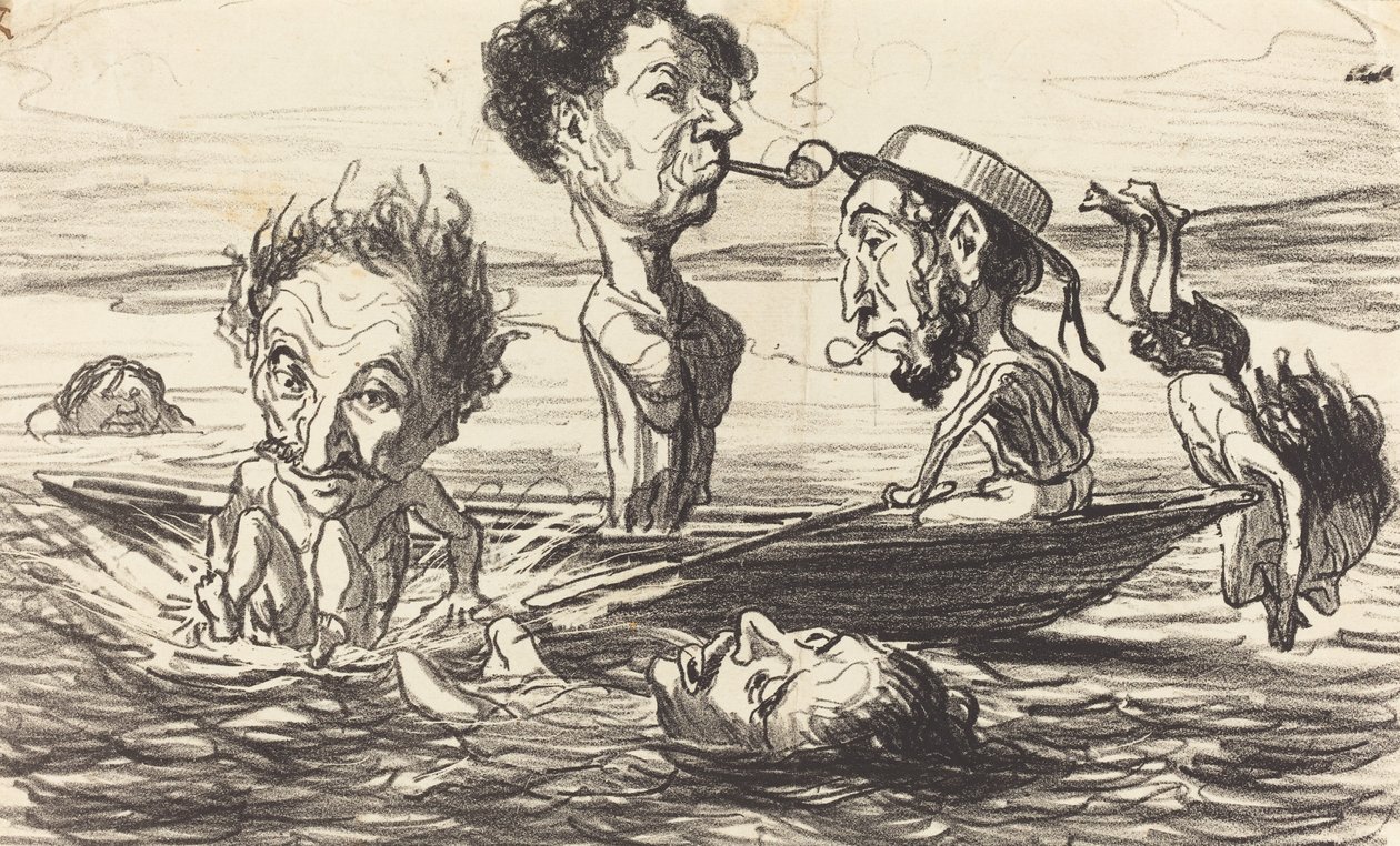 De Tritons van de Seine door Honoré Daumier