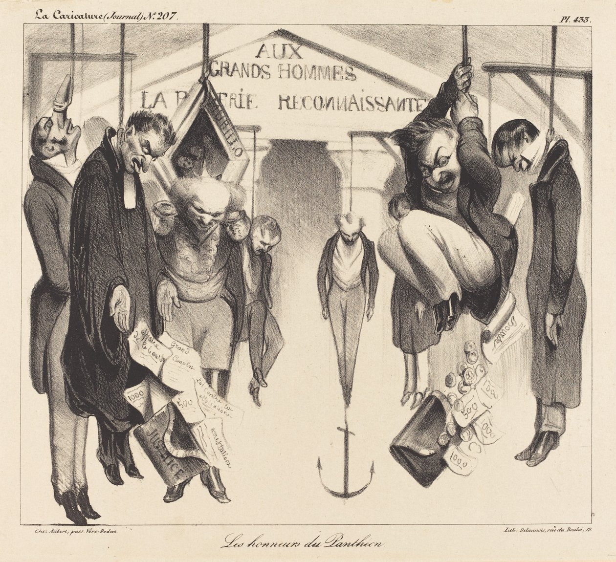 De eer van het Pantheon door Honoré Daumier