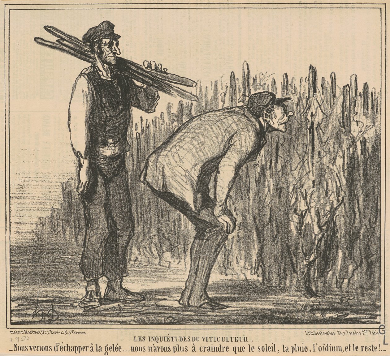 De zorgen van de wijnboer door Honoré Daumier
