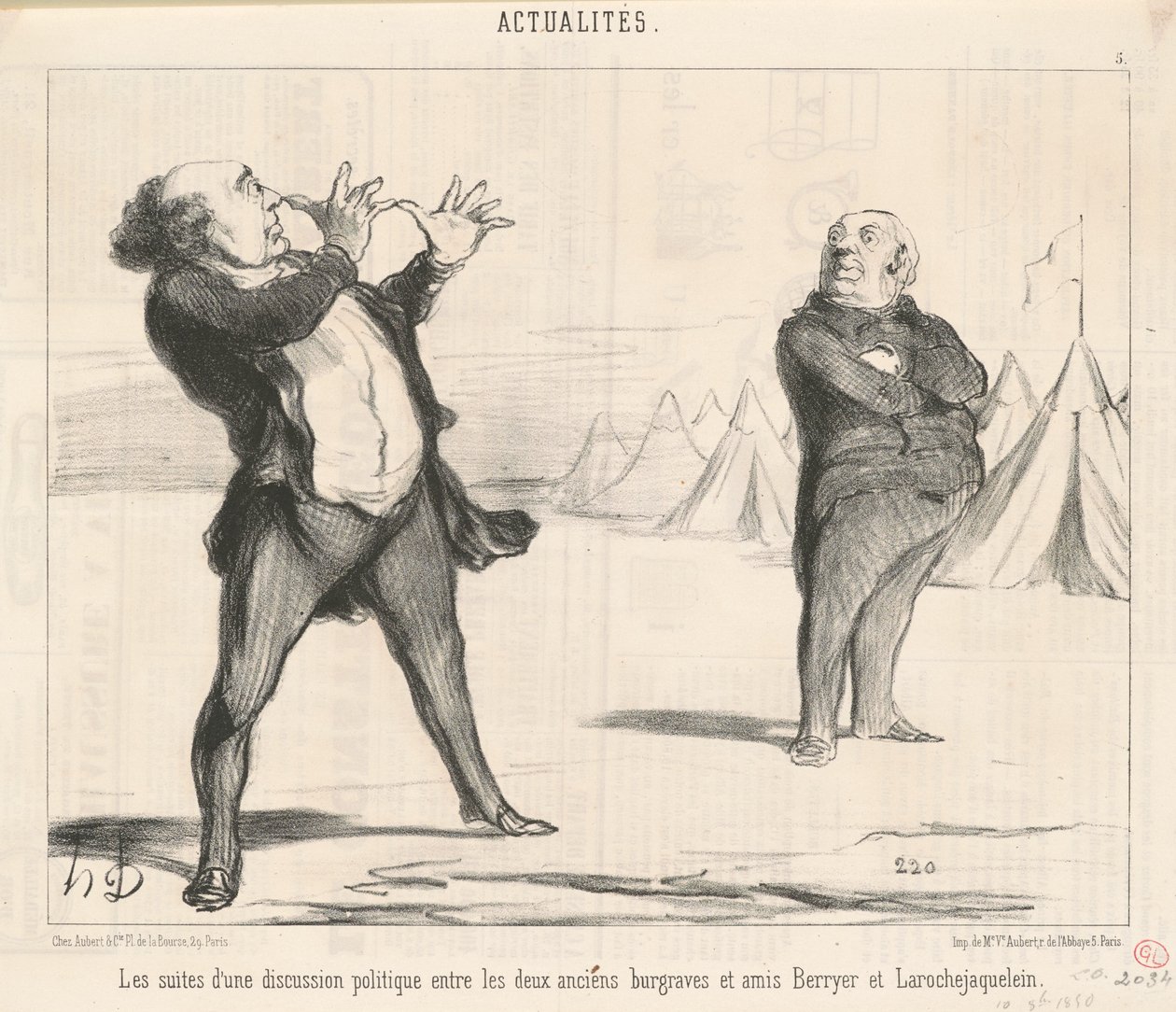 De gevolgen van een politieke discussie ... door Honoré Daumier