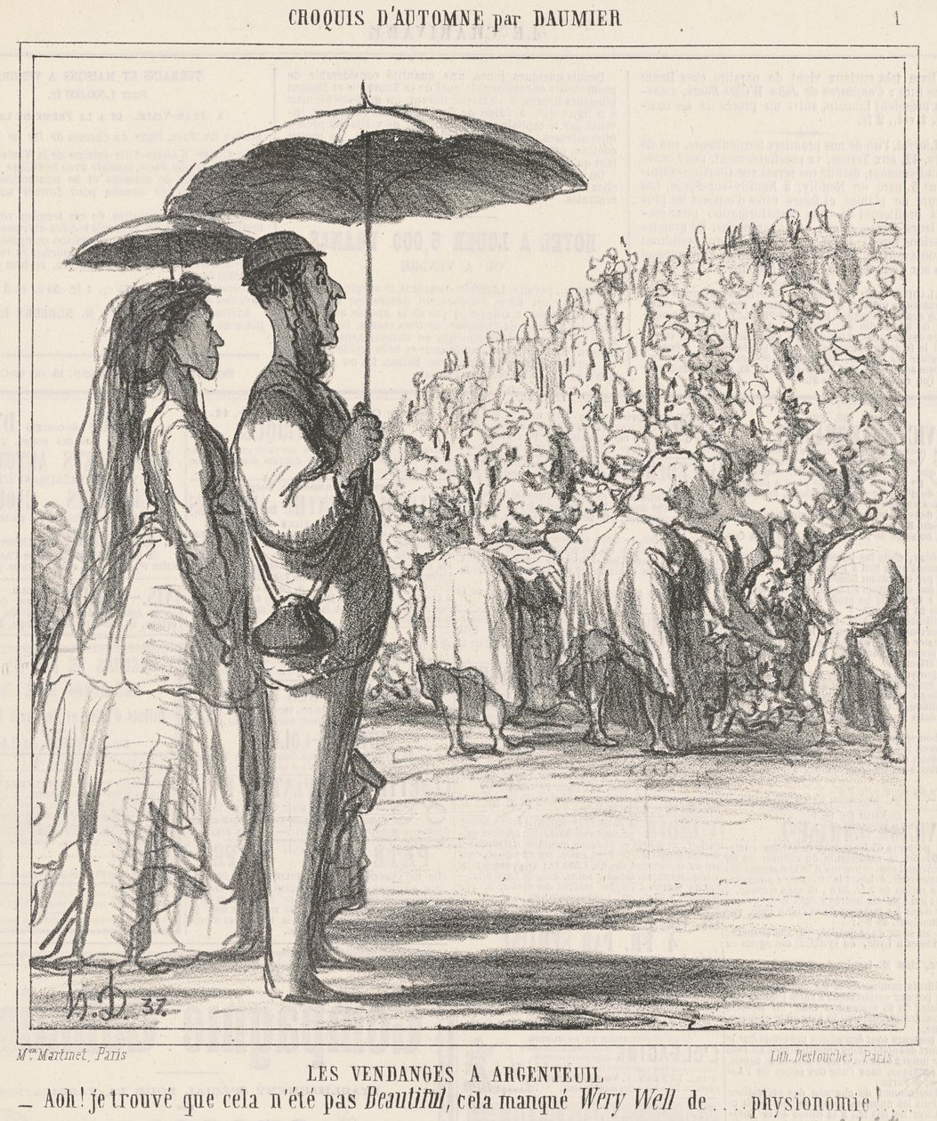 De wijnoogst in Argenteuil door Honoré Daumier