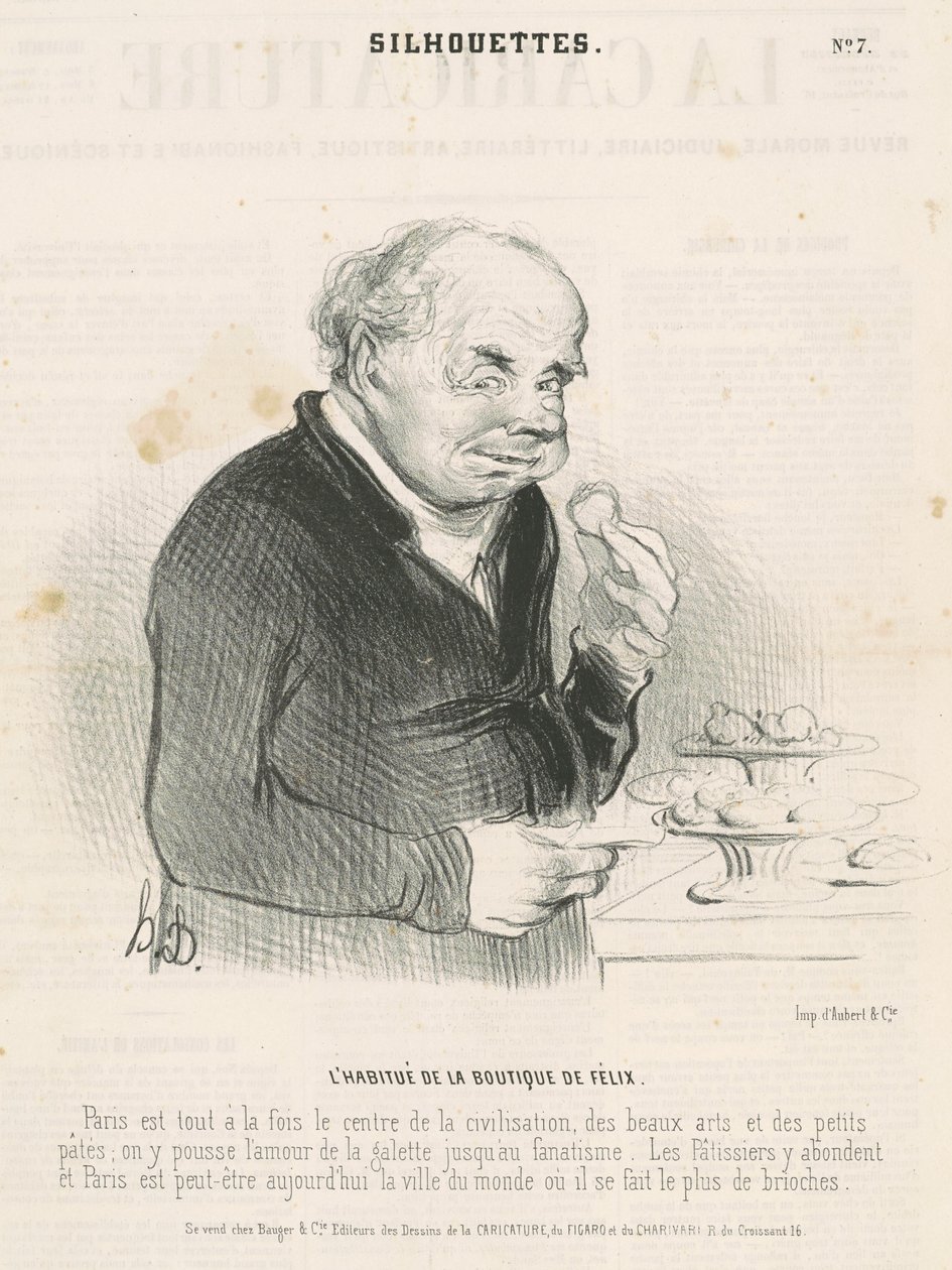 De vaste klant van de winkel van Félix door Honoré Daumier