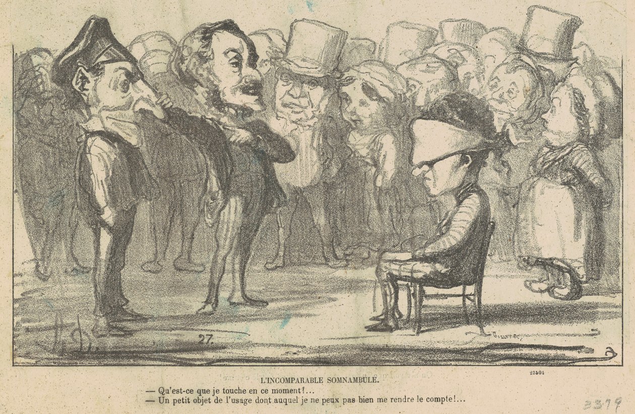De onvergelijkbare slaapwandelaar door Honoré Daumier
