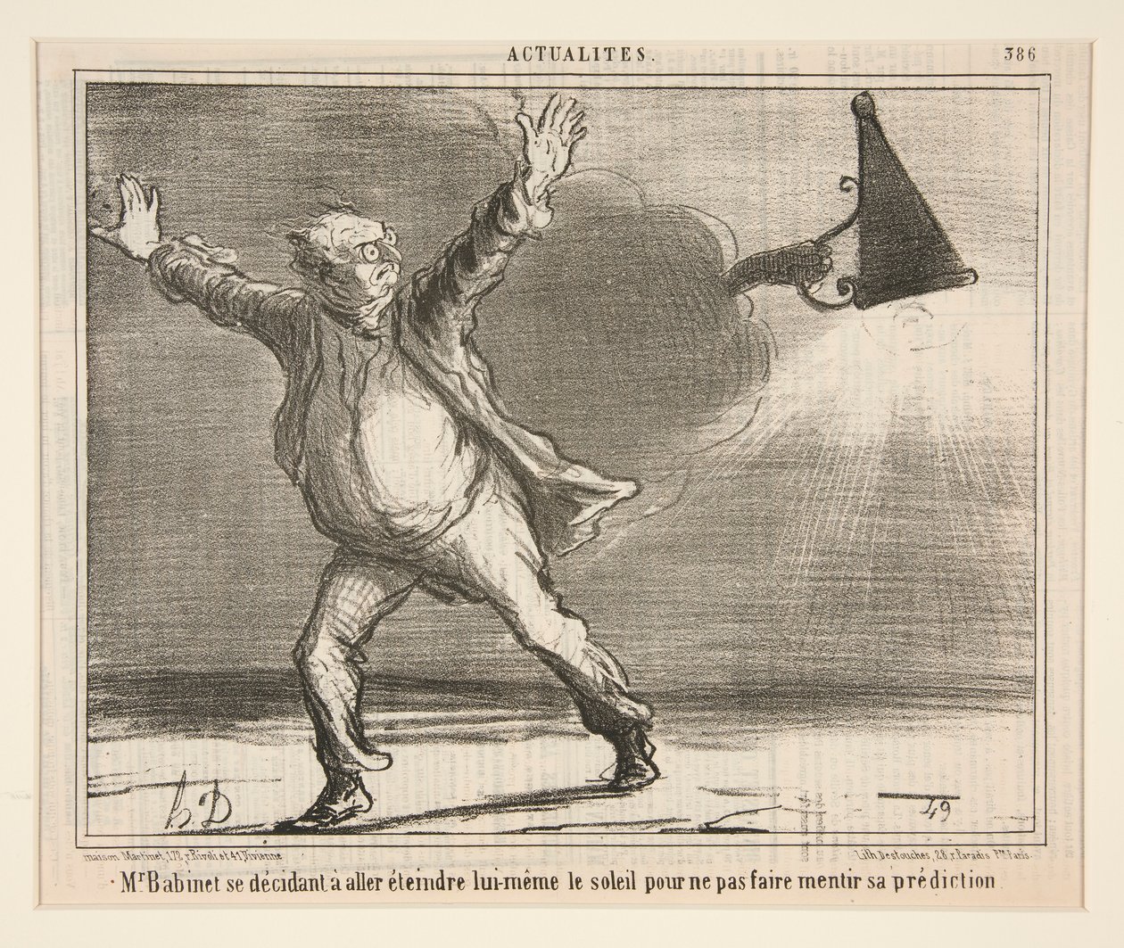 M. Babinet besluit zelf te gaan blussen door Honoré Daumier