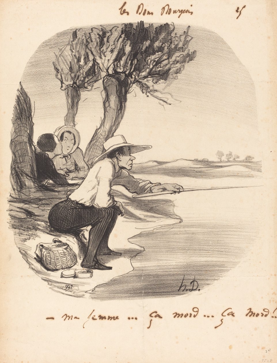 Mijn vrouw... het bijt... het bijt! door Honoré Daumier