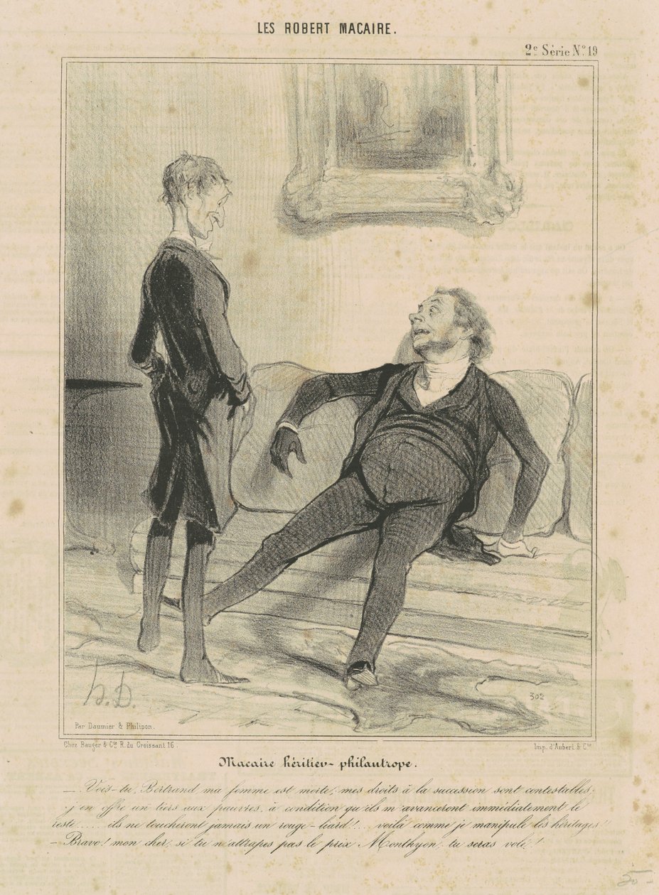 Macaire Erfgenaam-Filantroop door Honoré Daumier