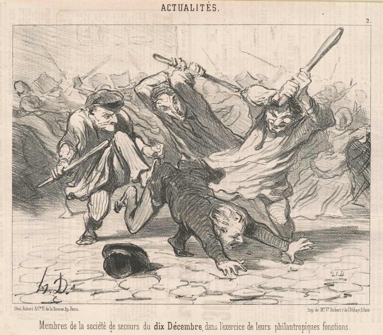 Leden van de Hulpvereniging van 10 December... door Honoré Daumier