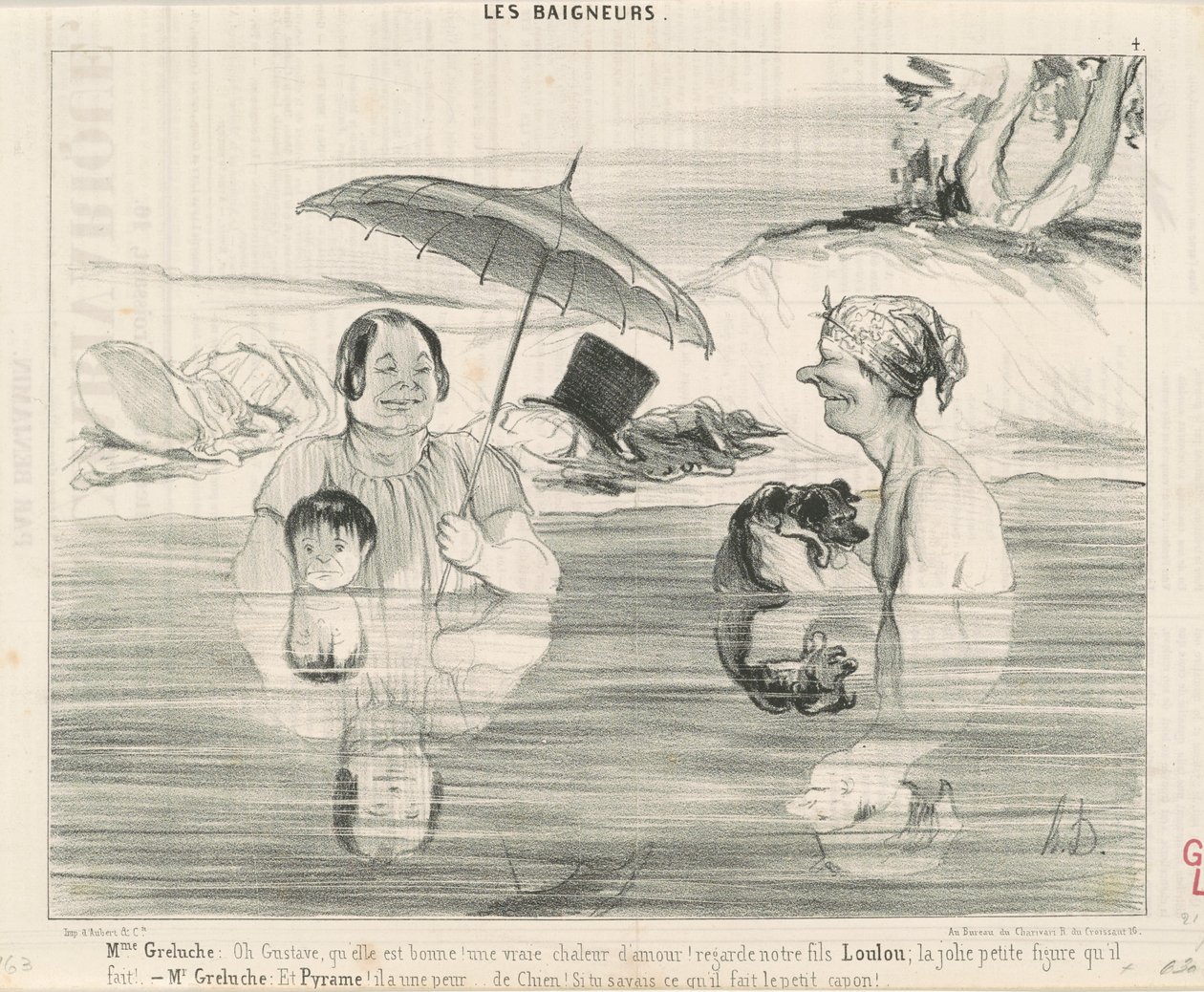 Mevrouw Greluche: Oh Gustave, wat is ze goed! door Honoré Daumier