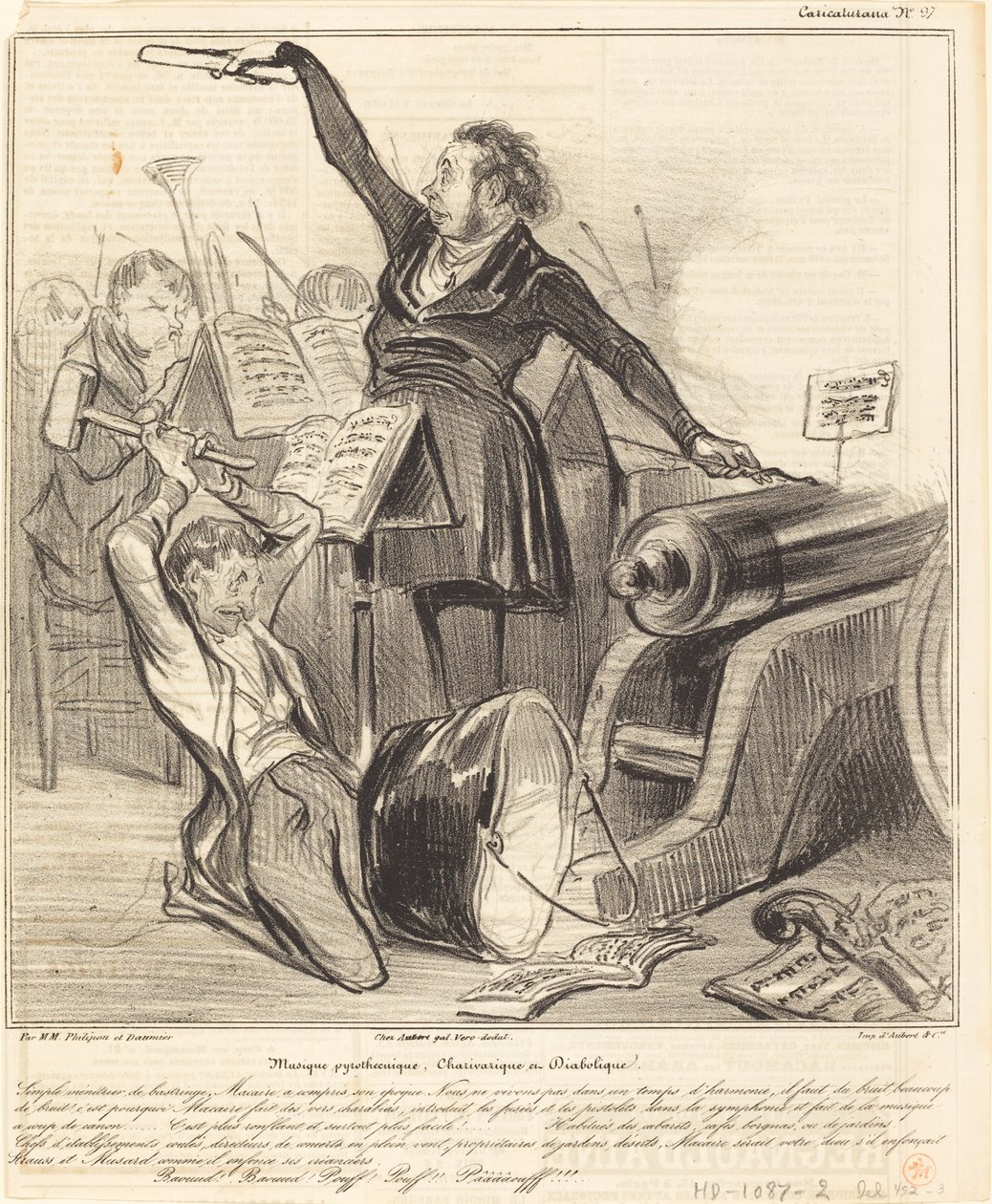 Pyrotechnische, charivarique en duivelse muziek door Honoré Daumier
