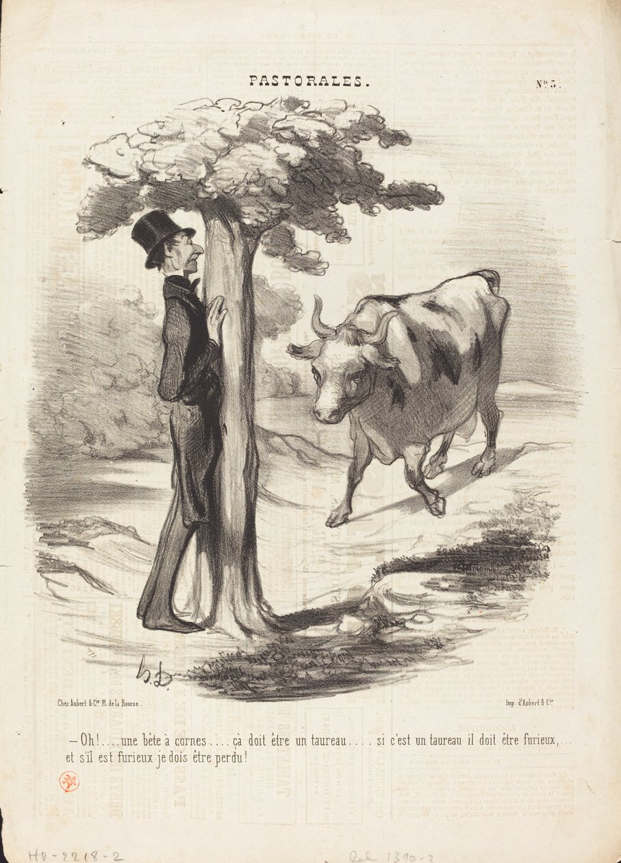 Oh!... een beest met hoorns... door Honoré Daumier