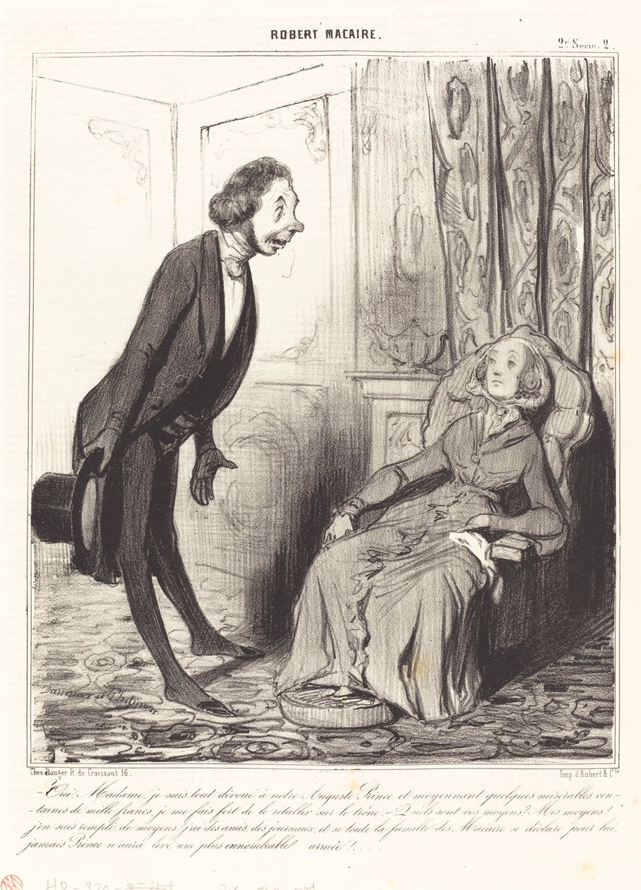 Ja, mevrouw, ik ben volledig toegewijd aan onze... Prins... door Honoré Daumier