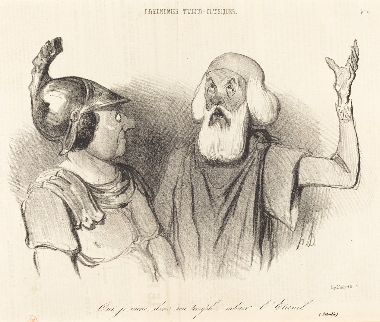 Ja, ik kom, in zijn tempel... door Honoré Daumier