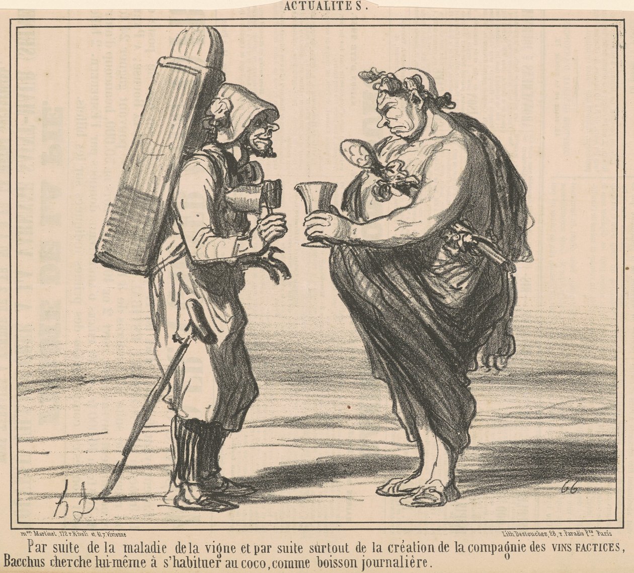 Als gevolg van de ziekte van de wijnstok door Honoré Daumier