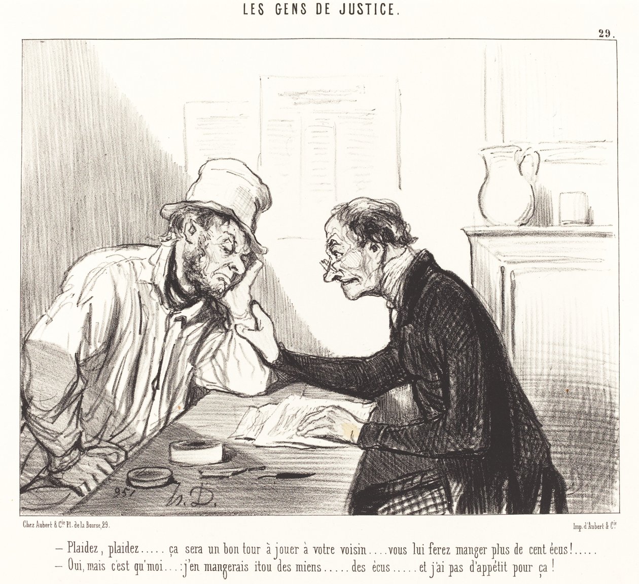 Pleiten... dat zal een goede grap zijn... door Honoré Daumier