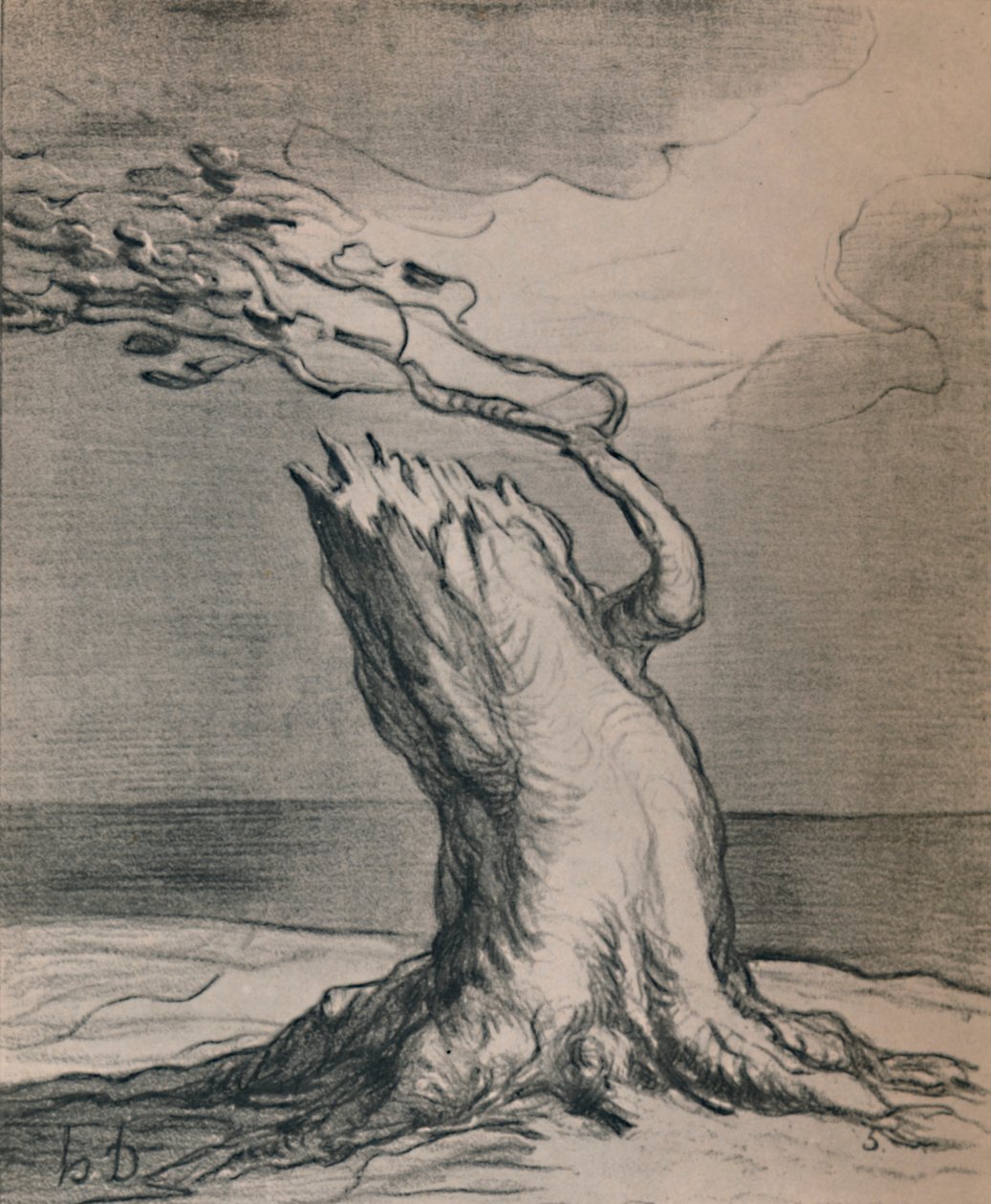 Arm Frankrijk! De stam is verwoest door Honoré Daumier