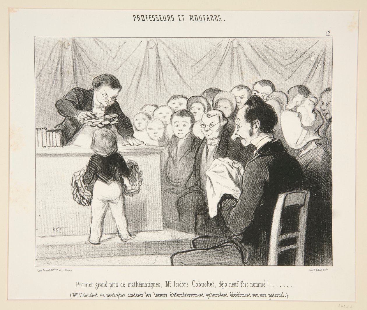 Premier grand prix de mathematiques, Mr Isidore Cabuchet?. #12 van Professeurs et Moutards door Honoré Daumier