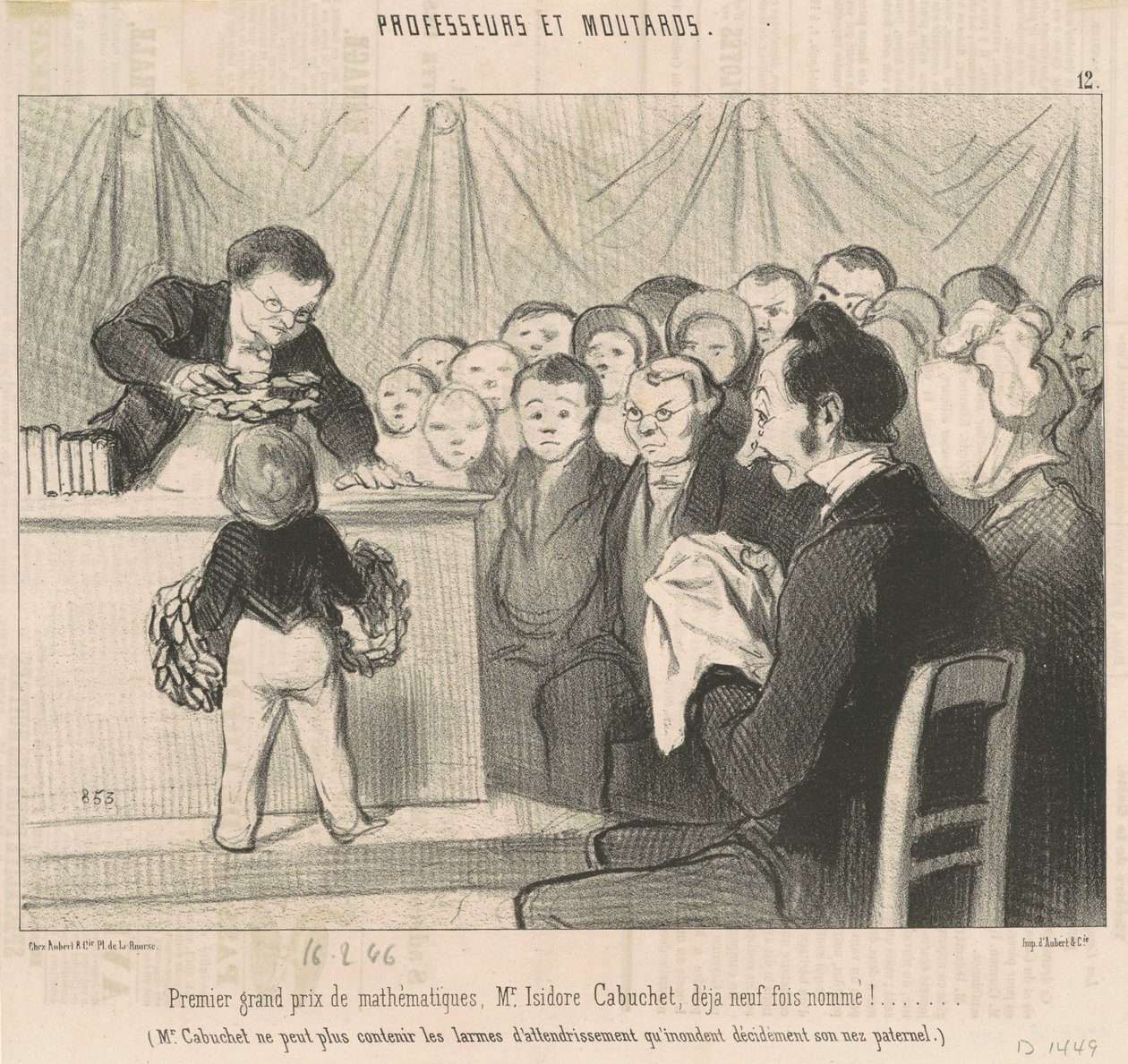 Eerste Grote Prijs voor Wiskunde, M. Cabuchet door Honoré Daumier