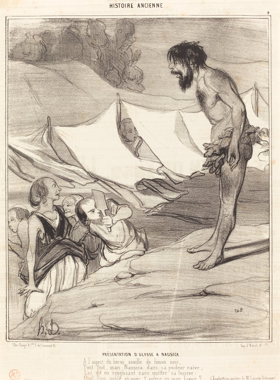Presentatie van Odysseus aan Nausicaä door Honoré Daumier