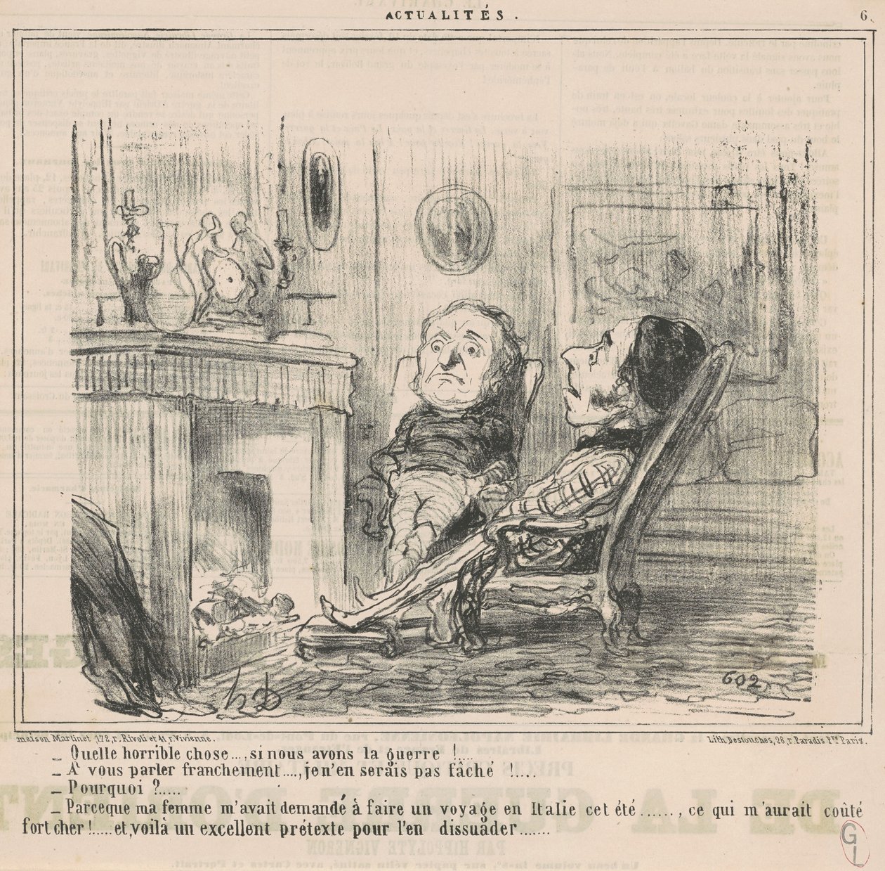 Wat een vreselijke zaak ... als we oorlog hebben! ... door Honoré Daumier