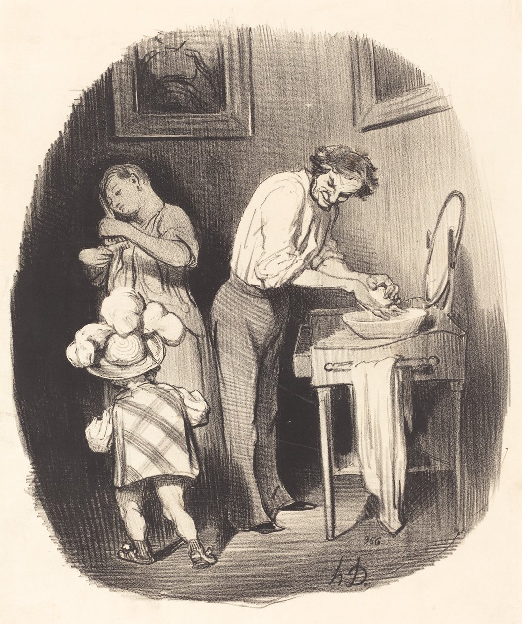 Wat is hij lief zo, Dodore... door Honoré Daumier