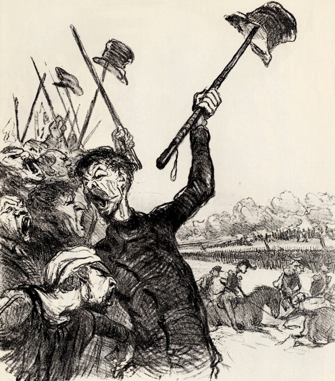 Ratapoil en zijn staf: Leve de keizer!, 1851 door Honoré Daumier
