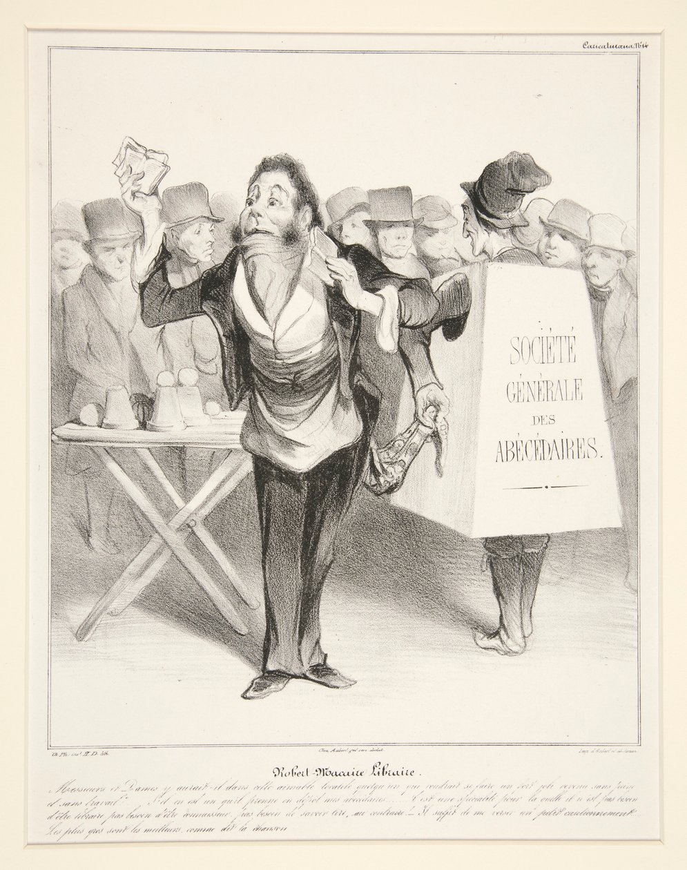 Robert-Macaire Libraire, pl. 14 uit de serie Caricaturana in het album Les Robert Macaires door Honoré Daumier