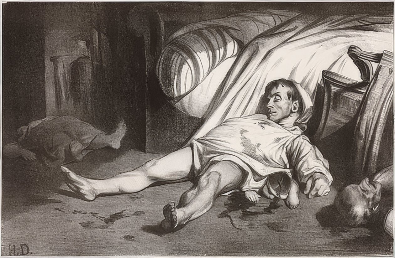 Rue Transnonain, 15 april 1834. 1834 door Honoré Daumier